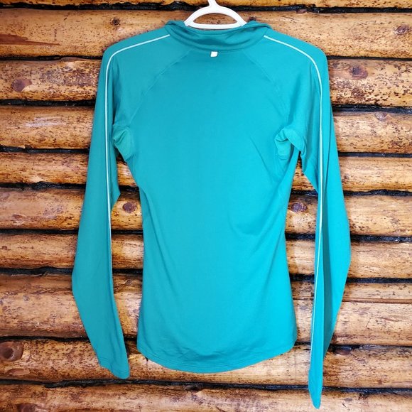 Nike FitDRY Half-Zip Women's Long-Sleeve Green Top in XS - Picture 2 of 10